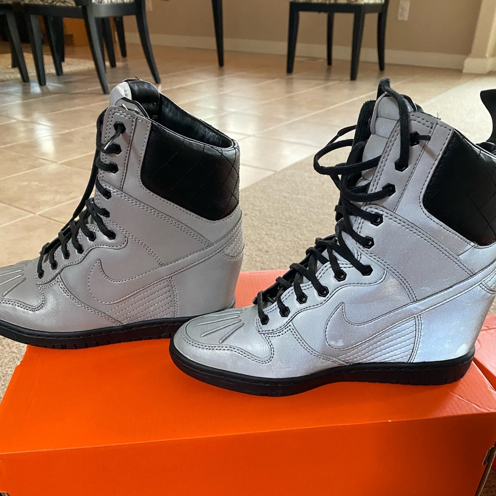 Nike Dunk Super Sky Hi Premium Reflect Silver Women's Size 6